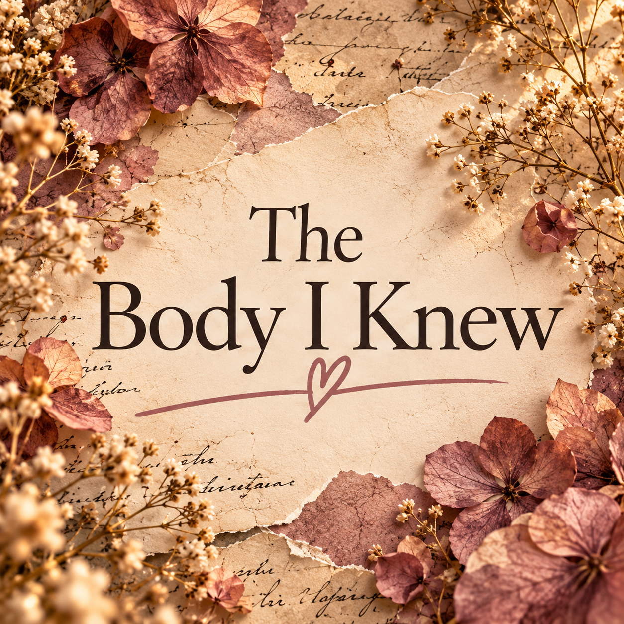 Vintage floral collage in The Body I Knew visual style